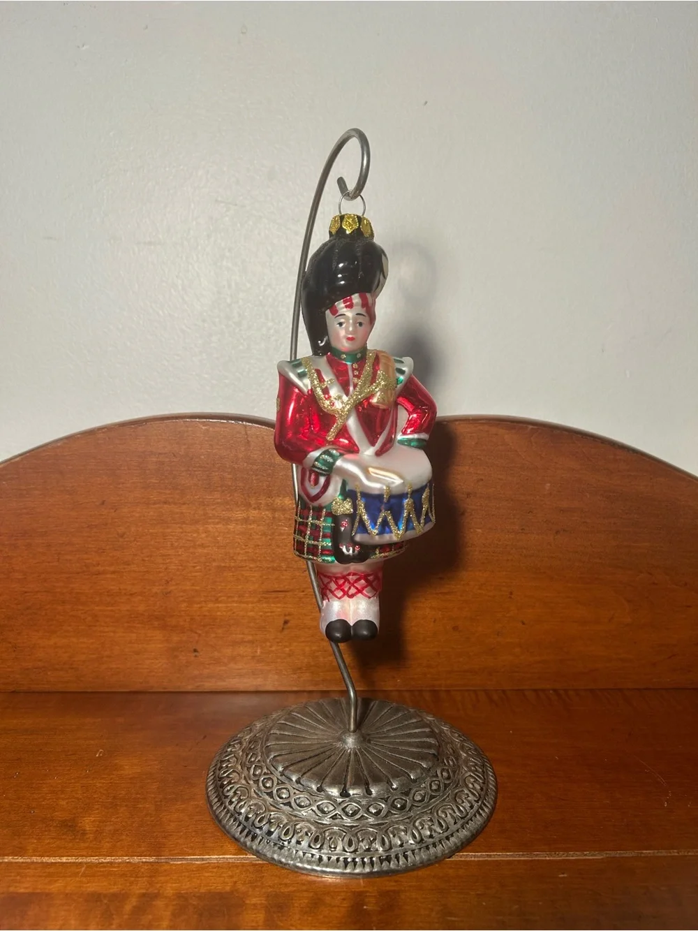 Holiday Scottish Drummer Ornament - Red and Green